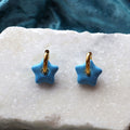 Titanium Puffy Star Earrings