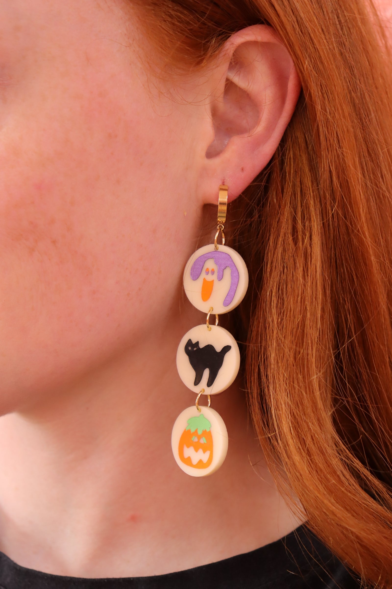 Spooky Sugar Painted Cookie Earrings