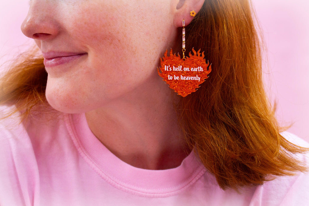 "It's Hell on Earth to Be Heavenly" Taylor Swift Earrings