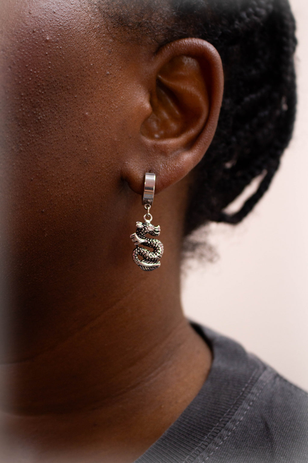 Fighting Dragons With You - Titanium Charm Earrings