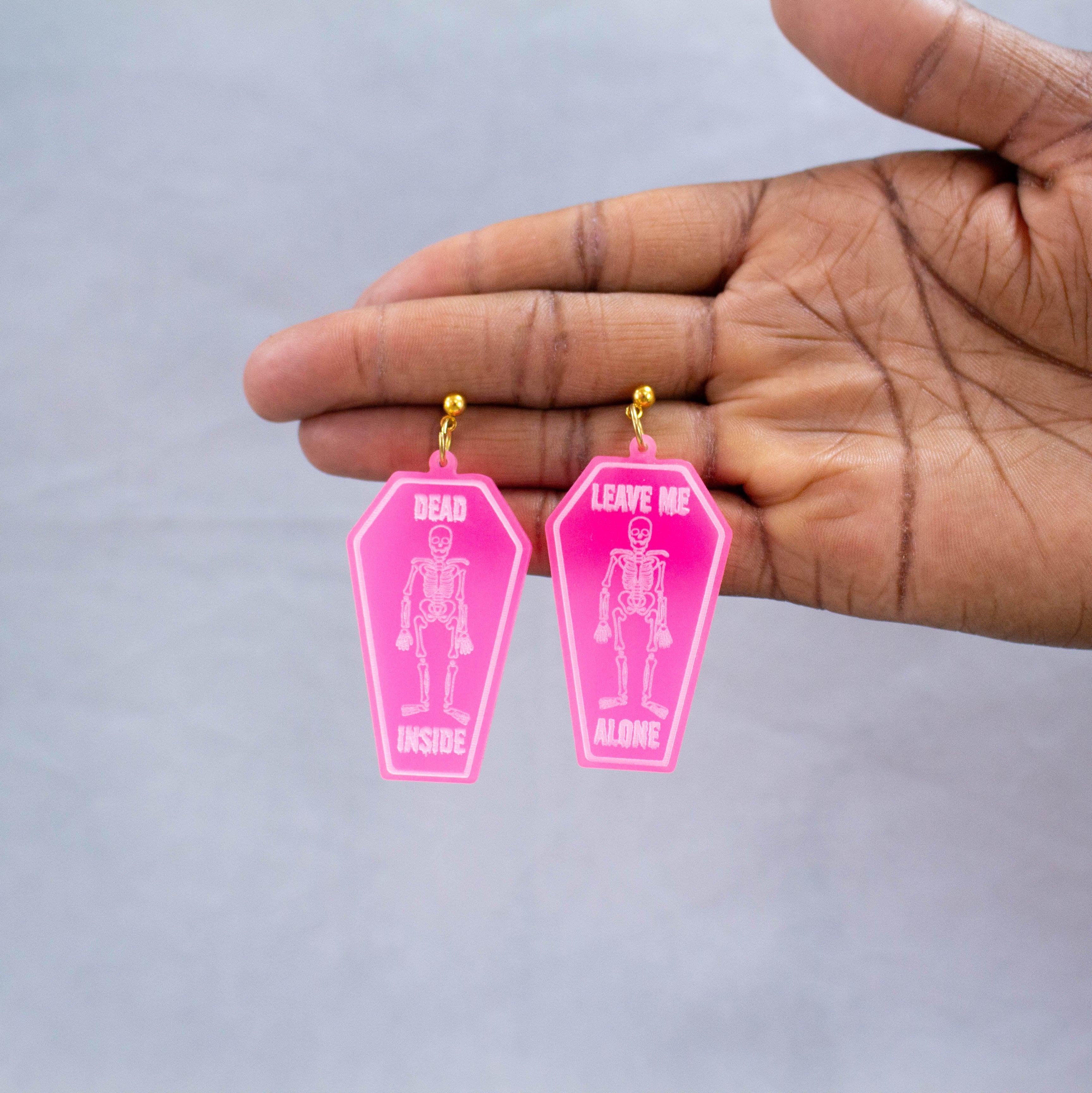 "Dead Inside" Tombstone Earrings
