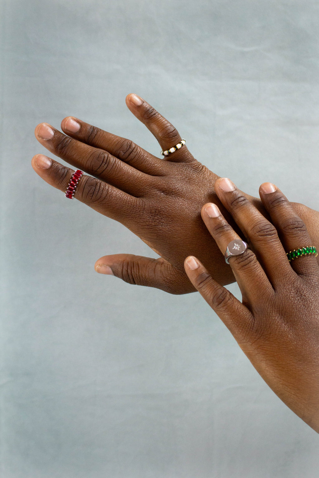 Red Gem Titanium Rings