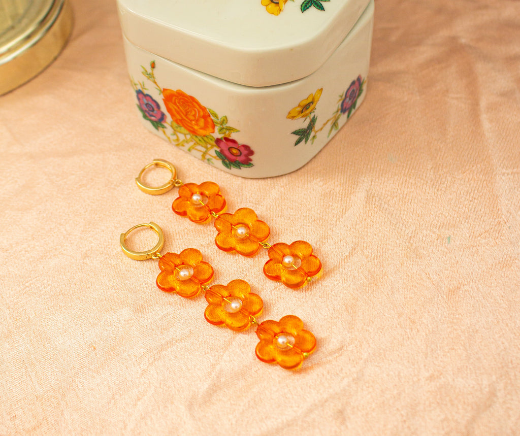Summer Flower Acrylic Dangle Earrings