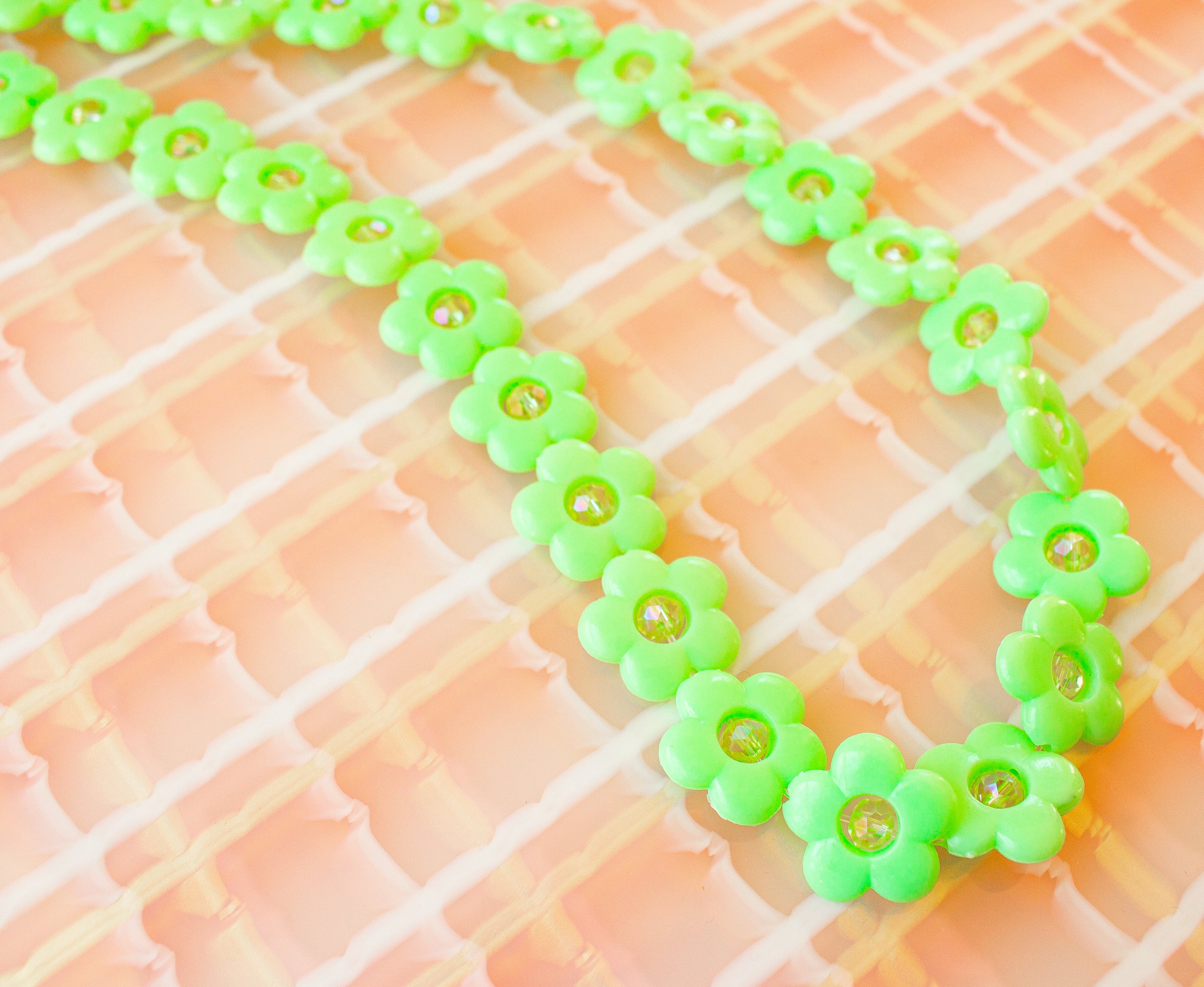 Green Pastel Flower Necklace