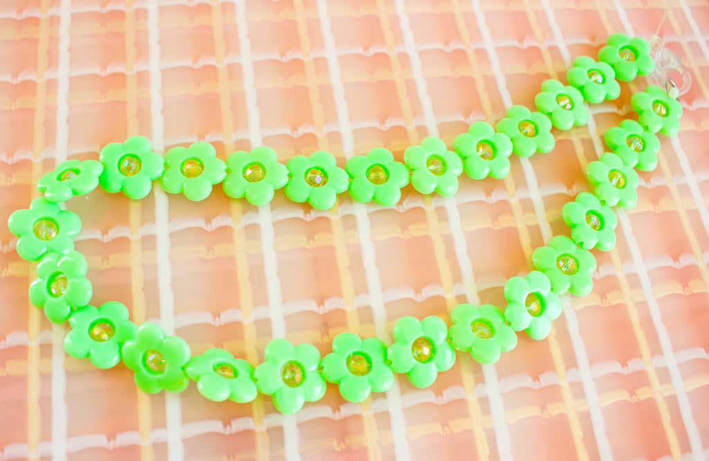 Green Pastel Flower Necklace