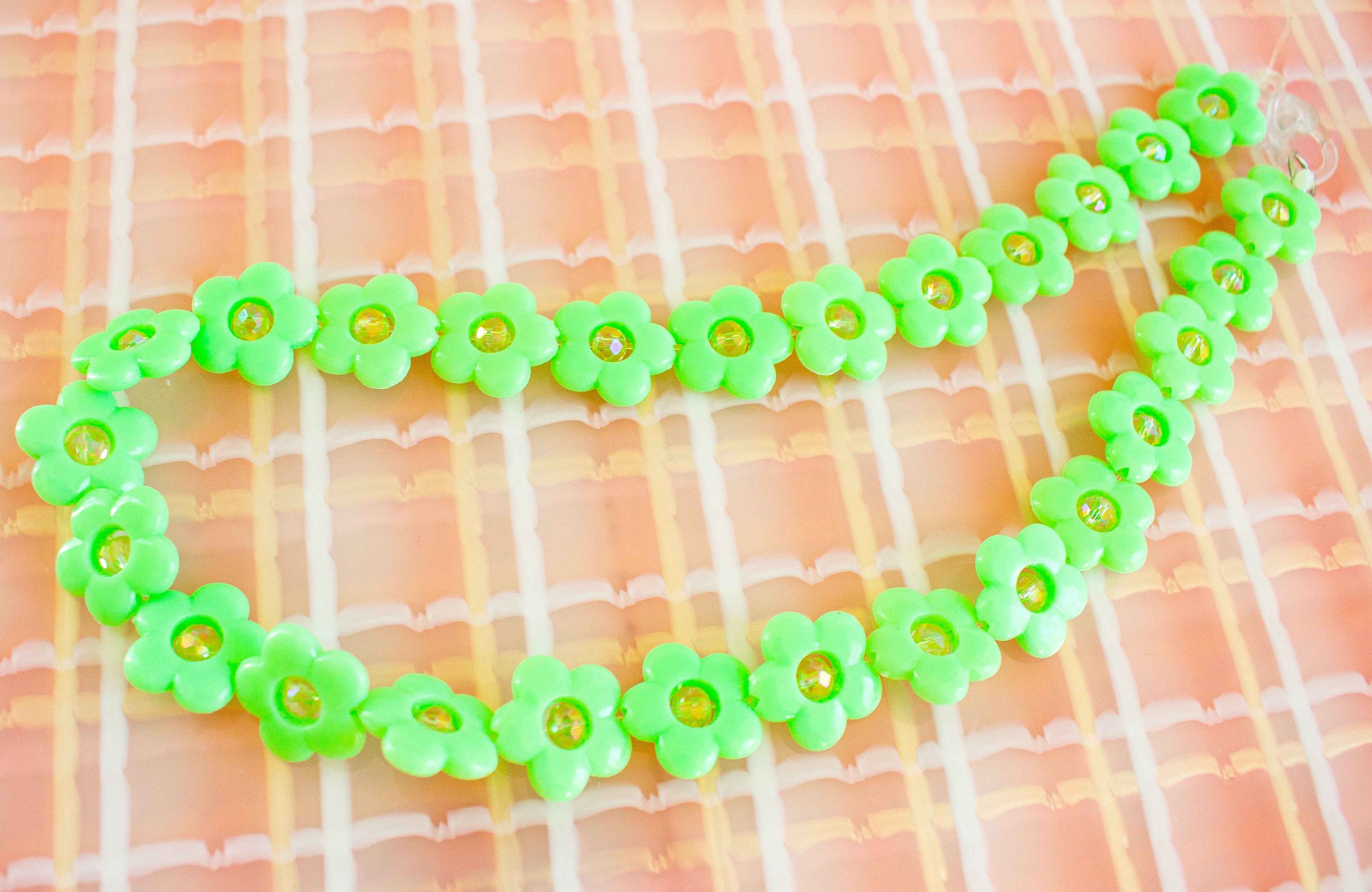 Green Pastel Flower Necklace