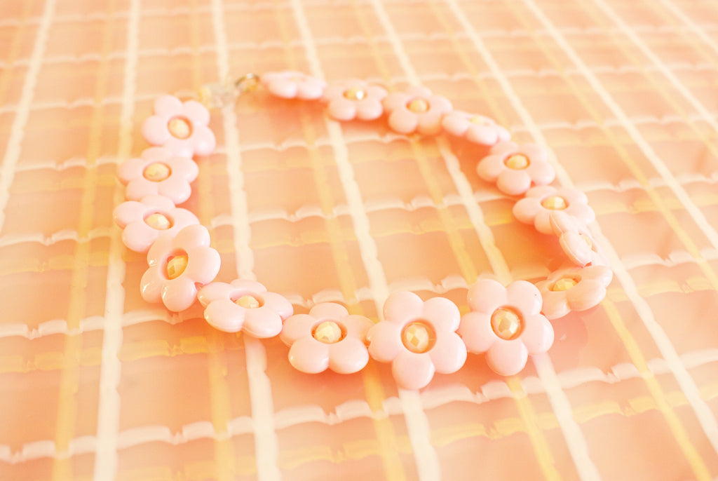 Pastel Pink Flower Necklace