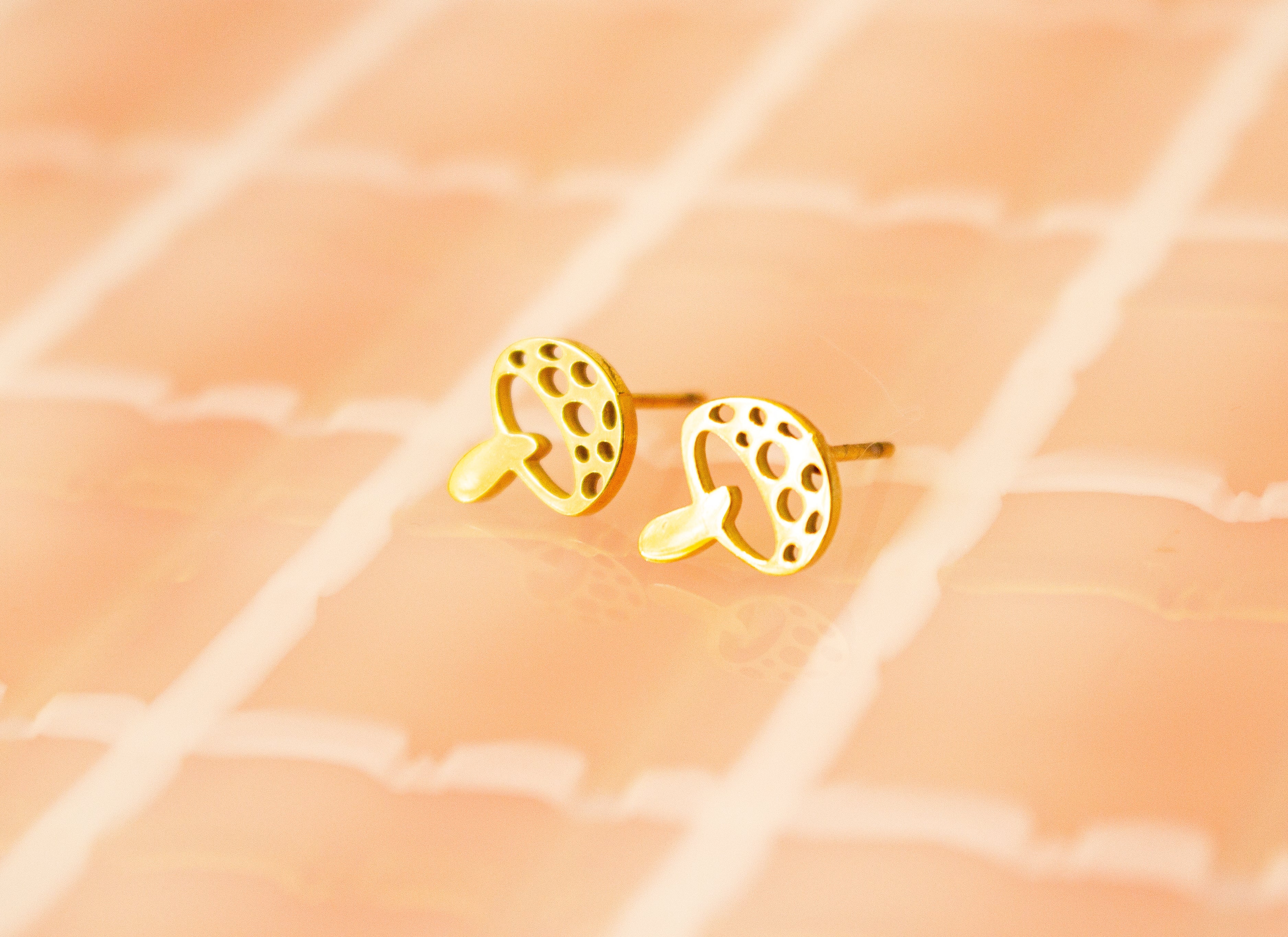 Tiny Mushroom Earrings