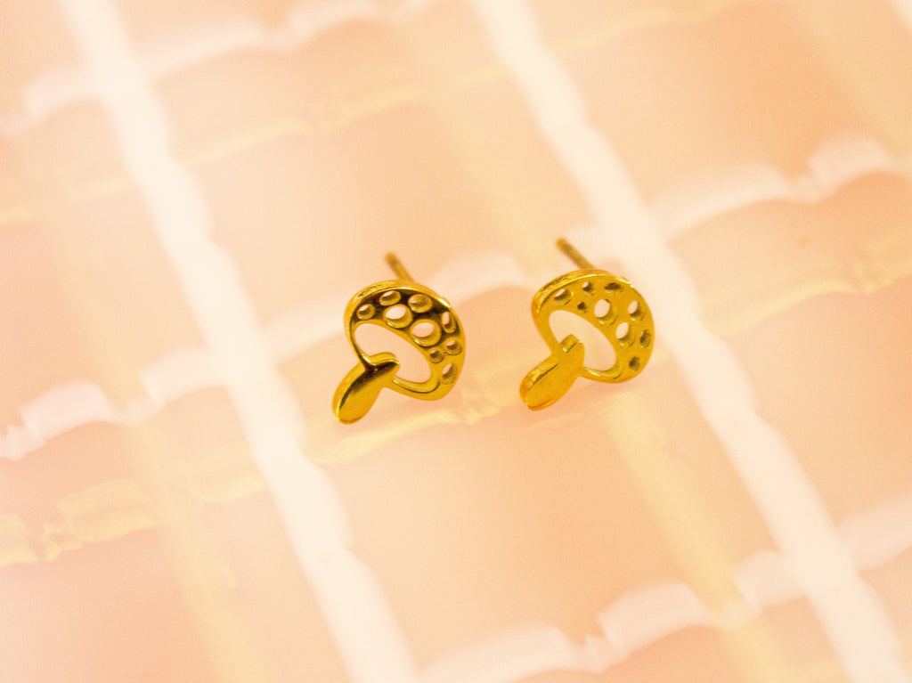 Tiny Mushroom Earrings