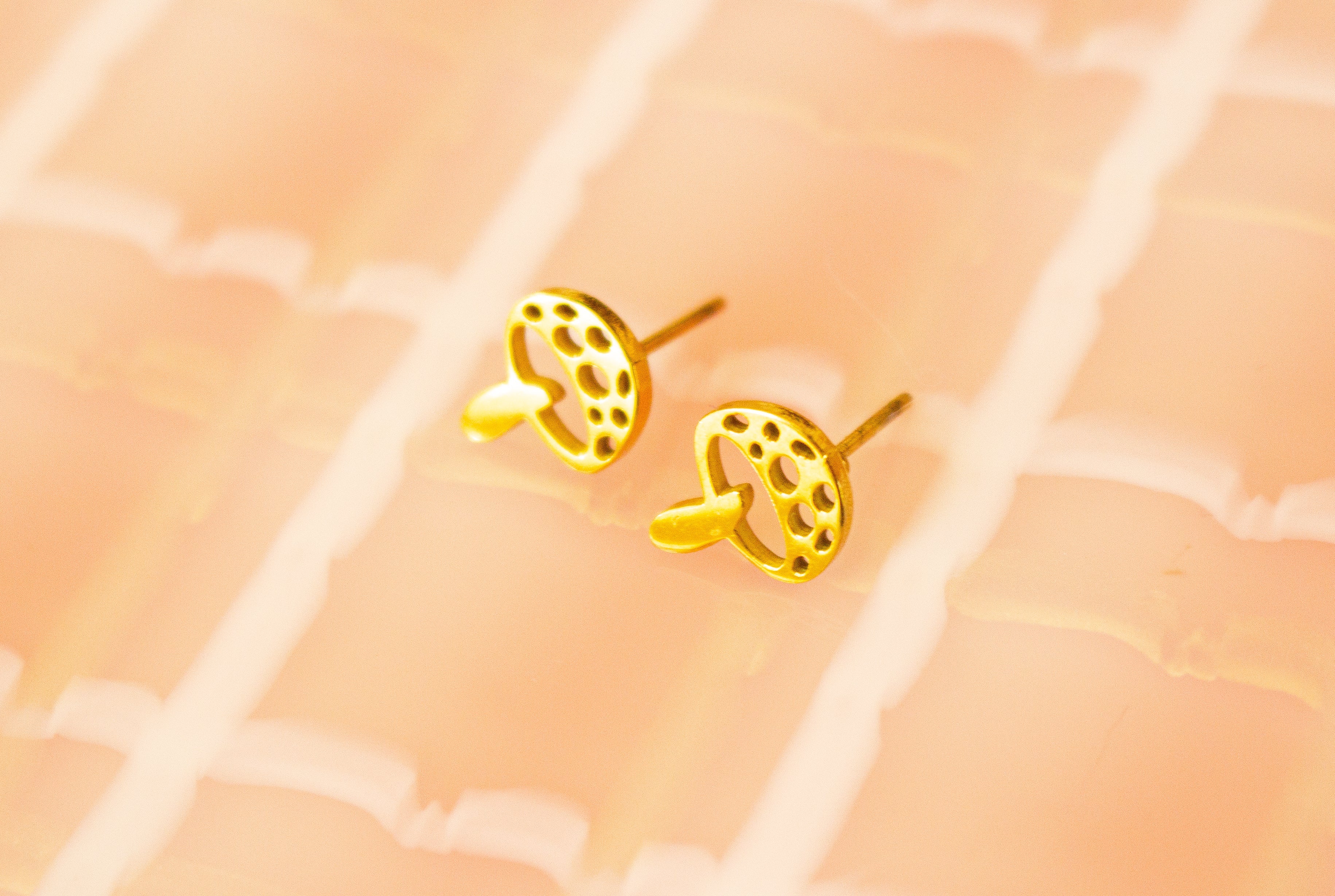Tiny Mushroom Earrings