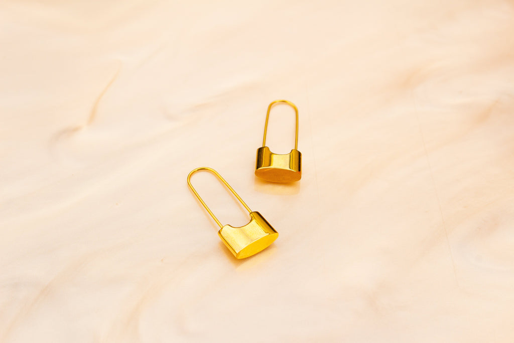Safety Pin Titanium Earrings