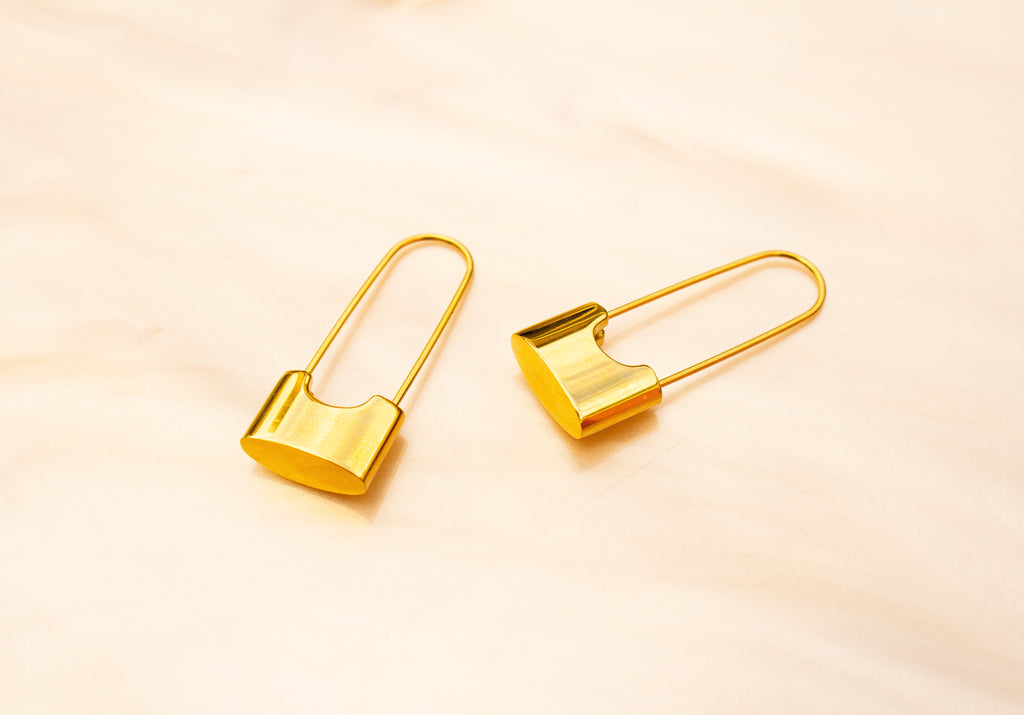 Safety Pin Titanium Earrings