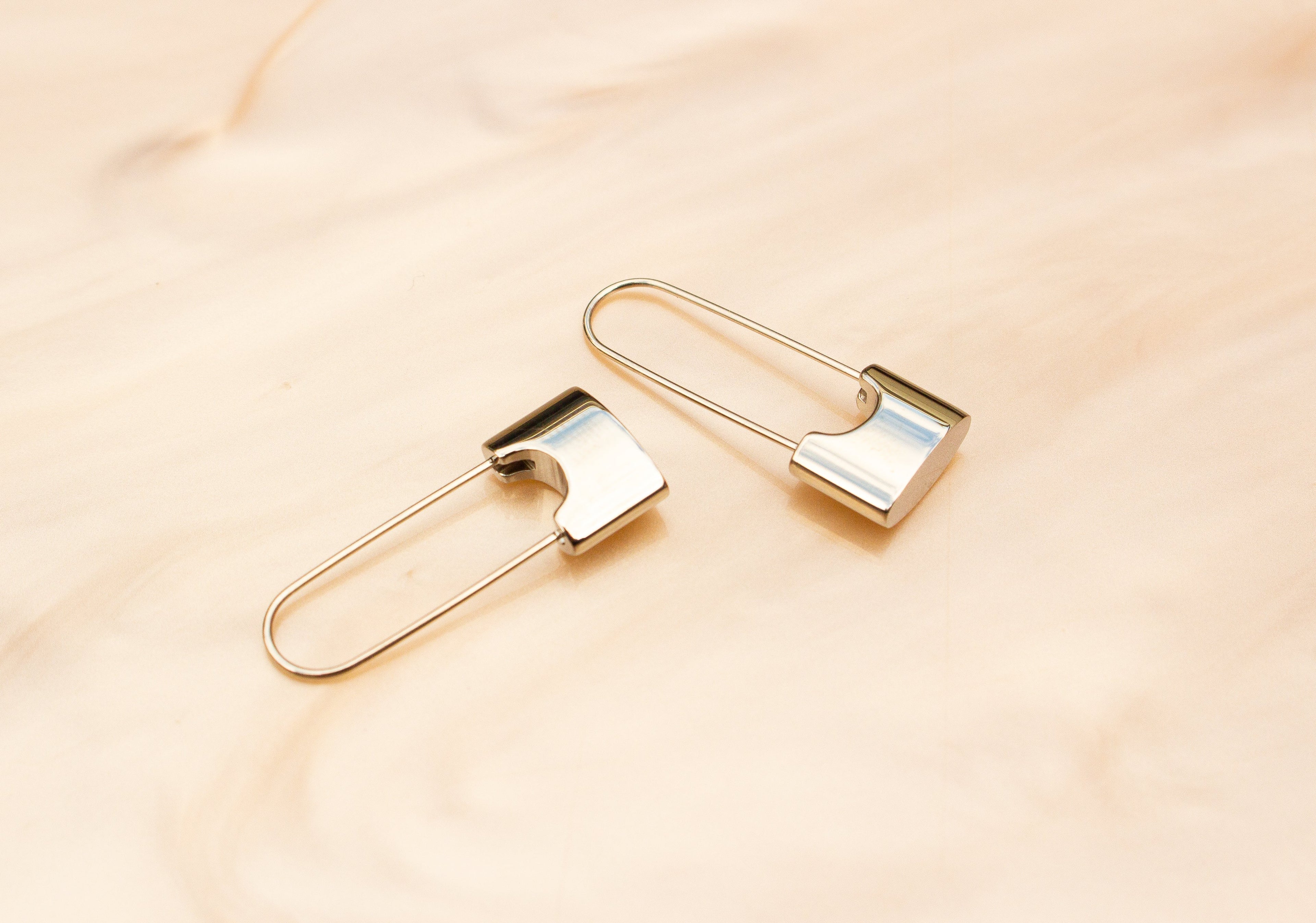 Safety Pin Titanium Earrings