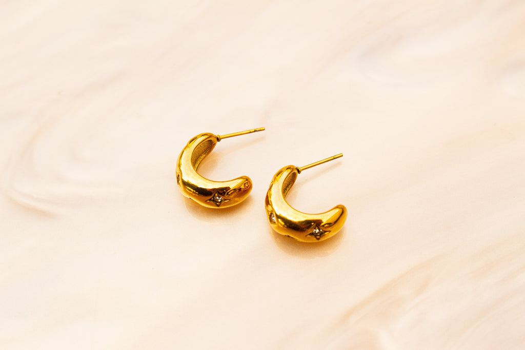 Sparkly Titanium Hoop Earrings