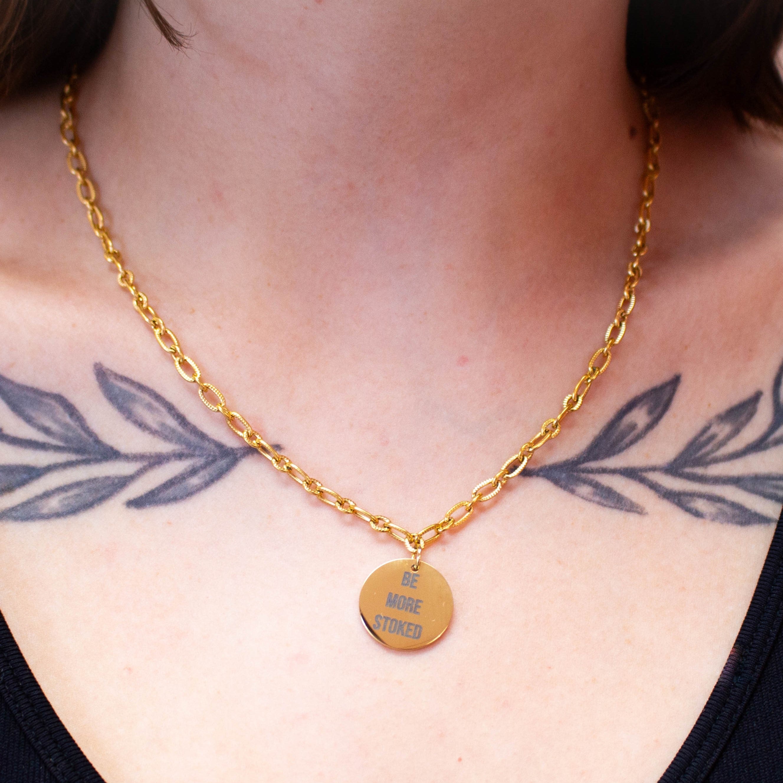 "Be More Stoked" Engraved Necklace