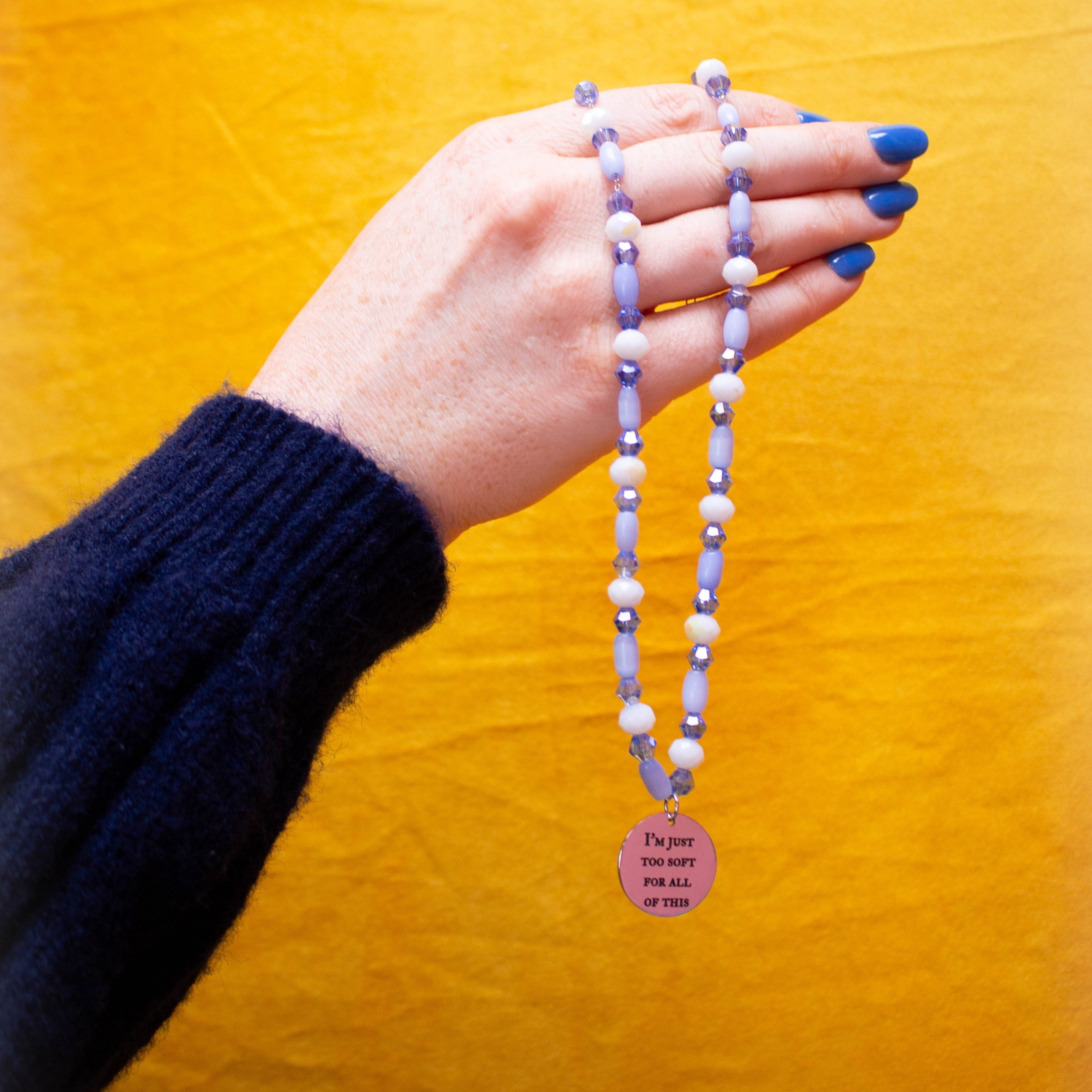 "I'm Just Too Soft for All of This" Engraved Necklace