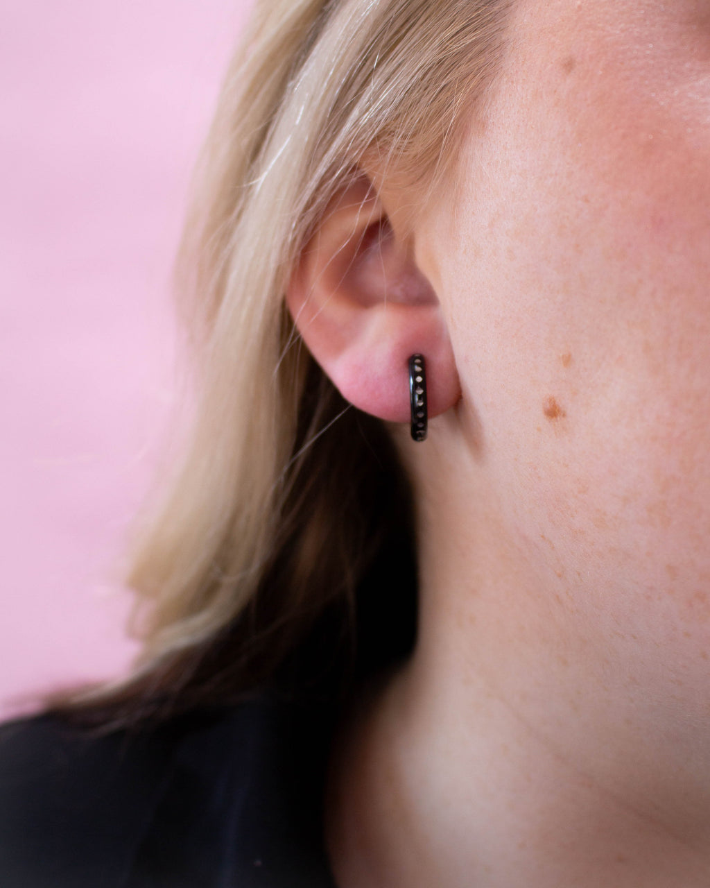 Titanium Serpentine Black Hoops