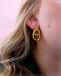 Titanium Layered Ring Statement Earrings