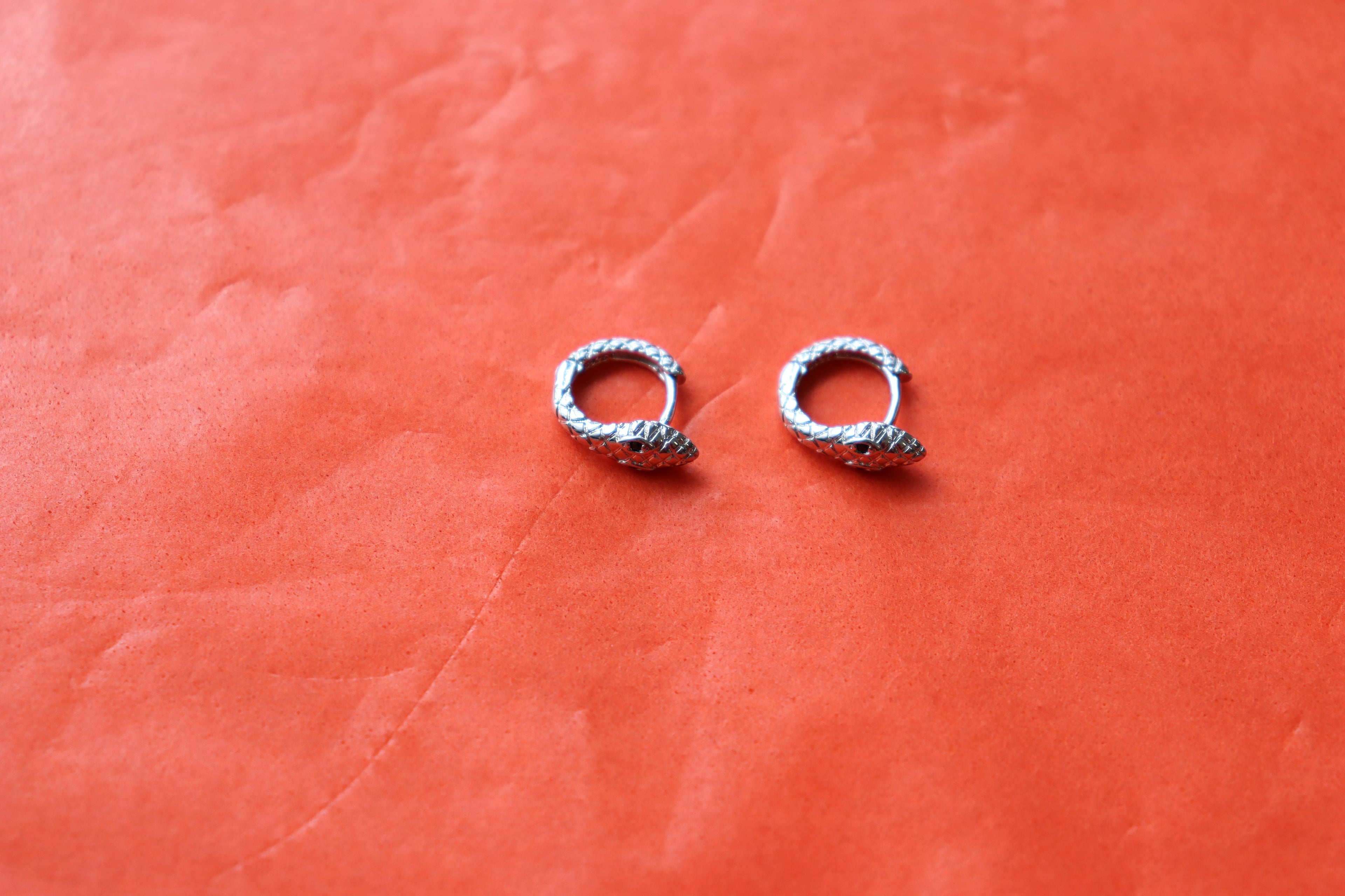 "Love at First Bite" Hoop Snake Earrings