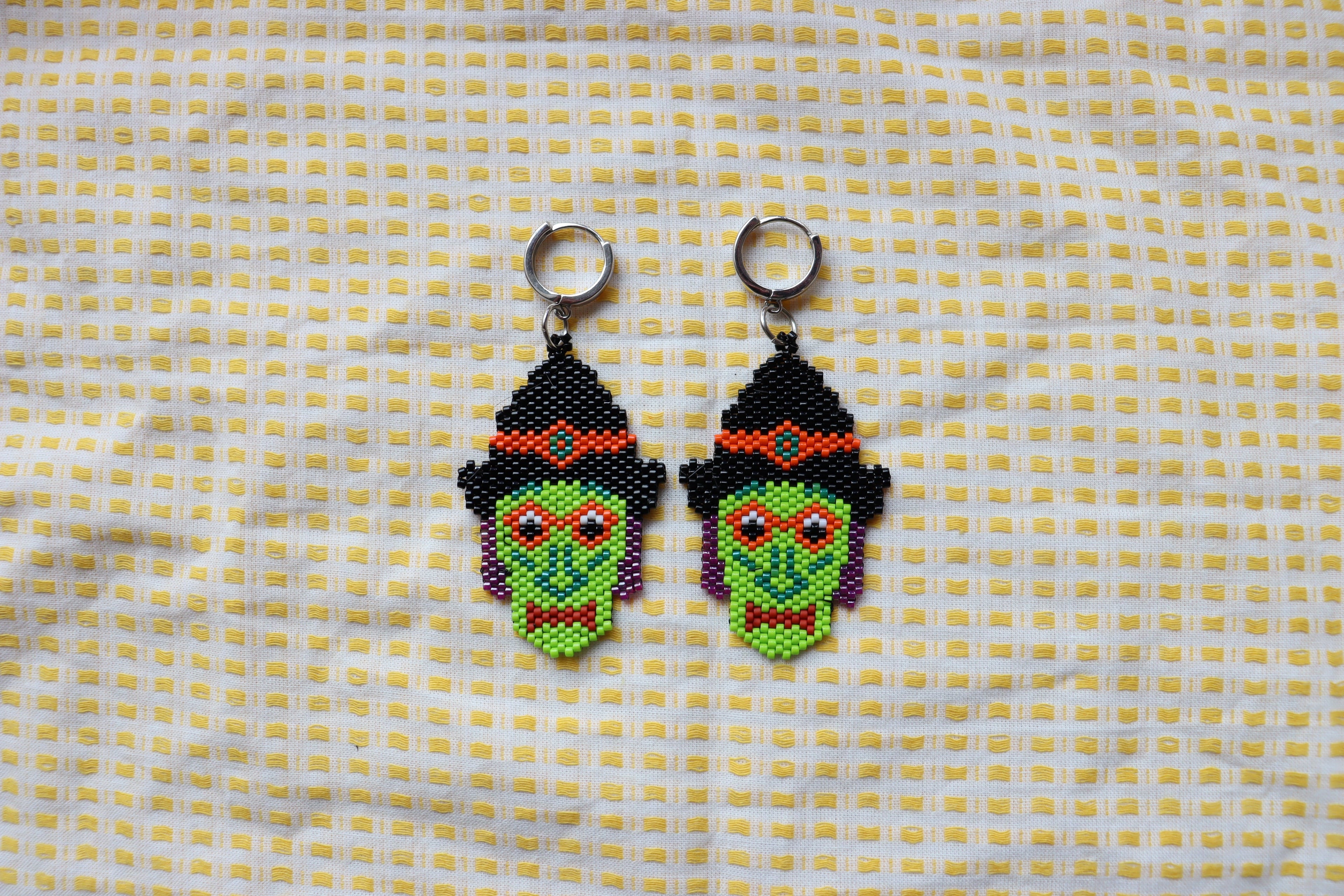 Unique Beaded Halloween Earrings