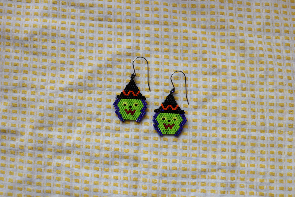 Unique Beaded Halloween Earrings