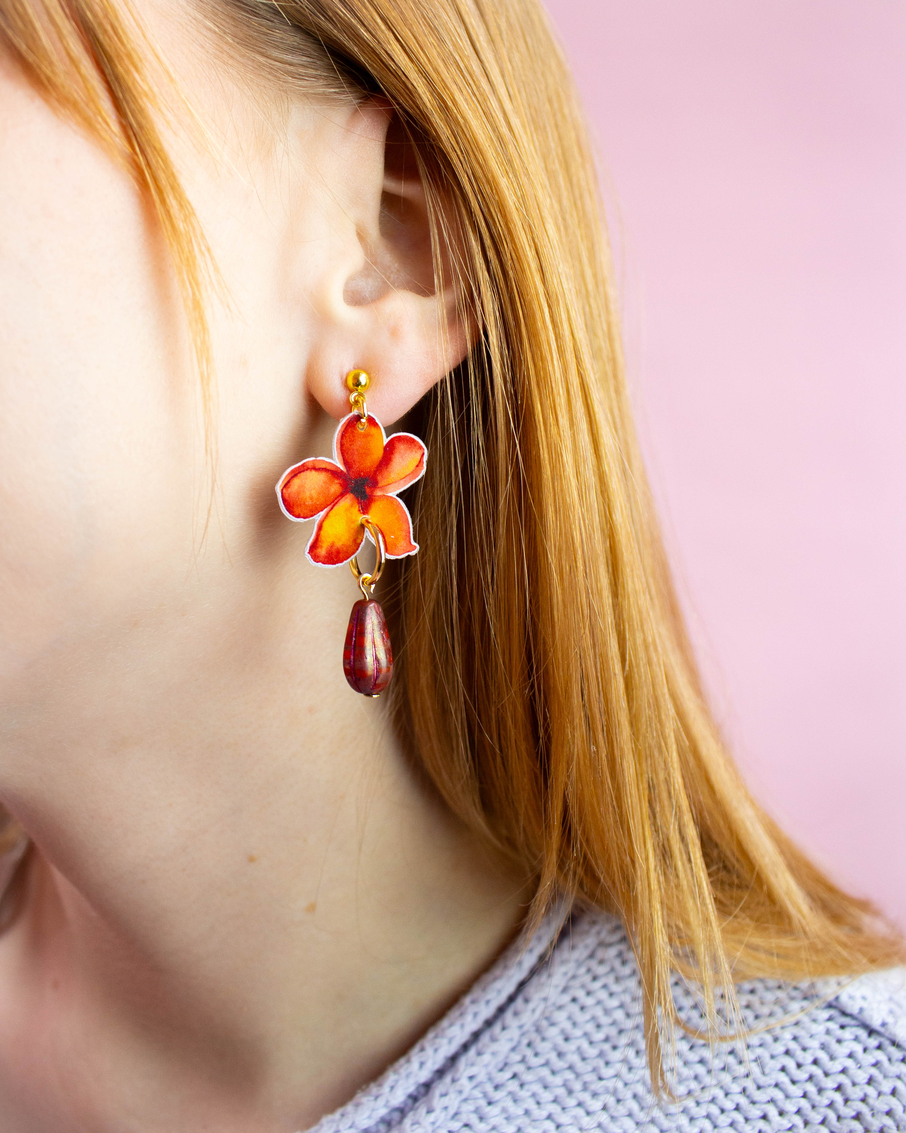 Plumeria Drop Earrings