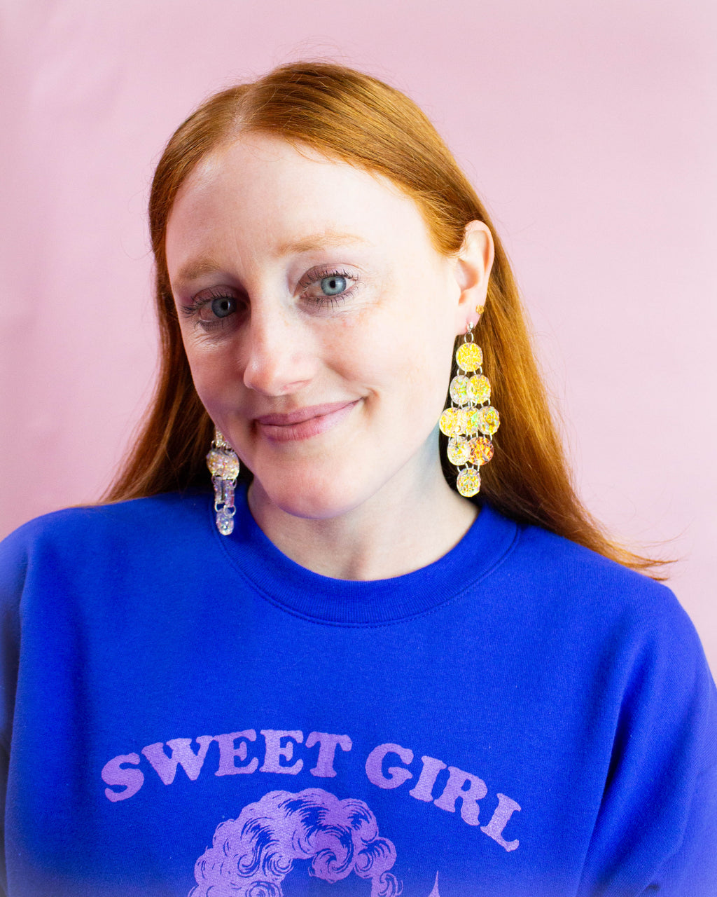 Dancing Medallion Statement Acrylic Earrings