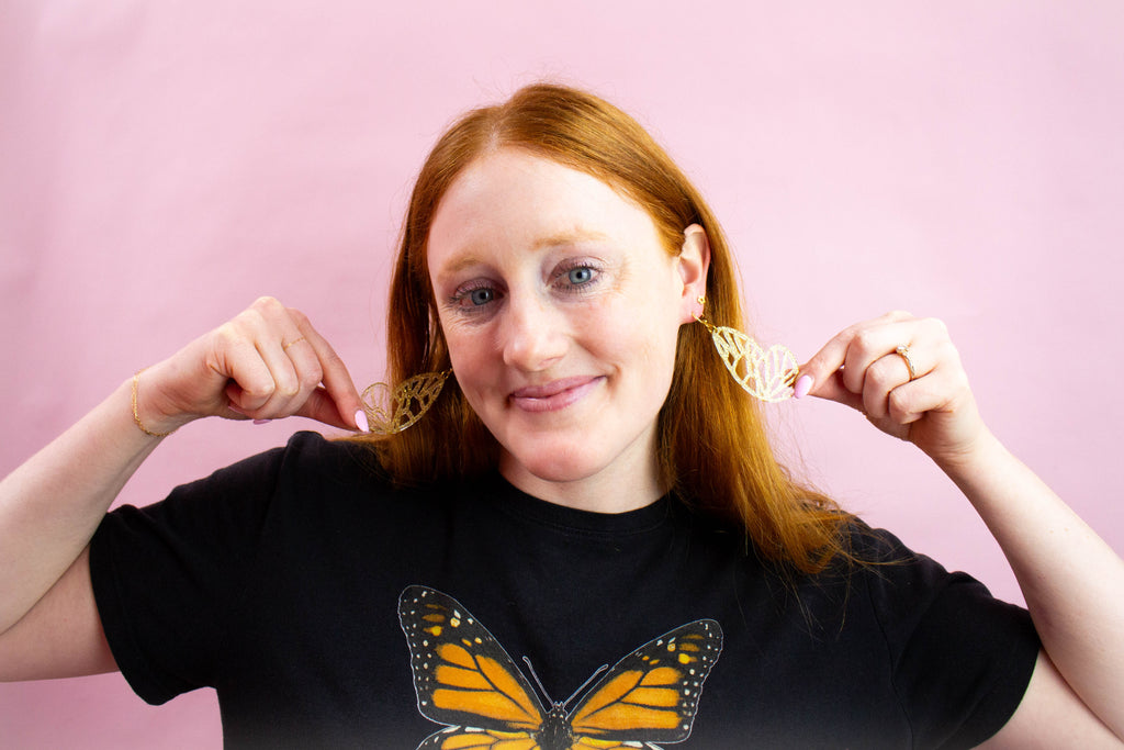 Butterfly Wing Acrylic Statement Earrings