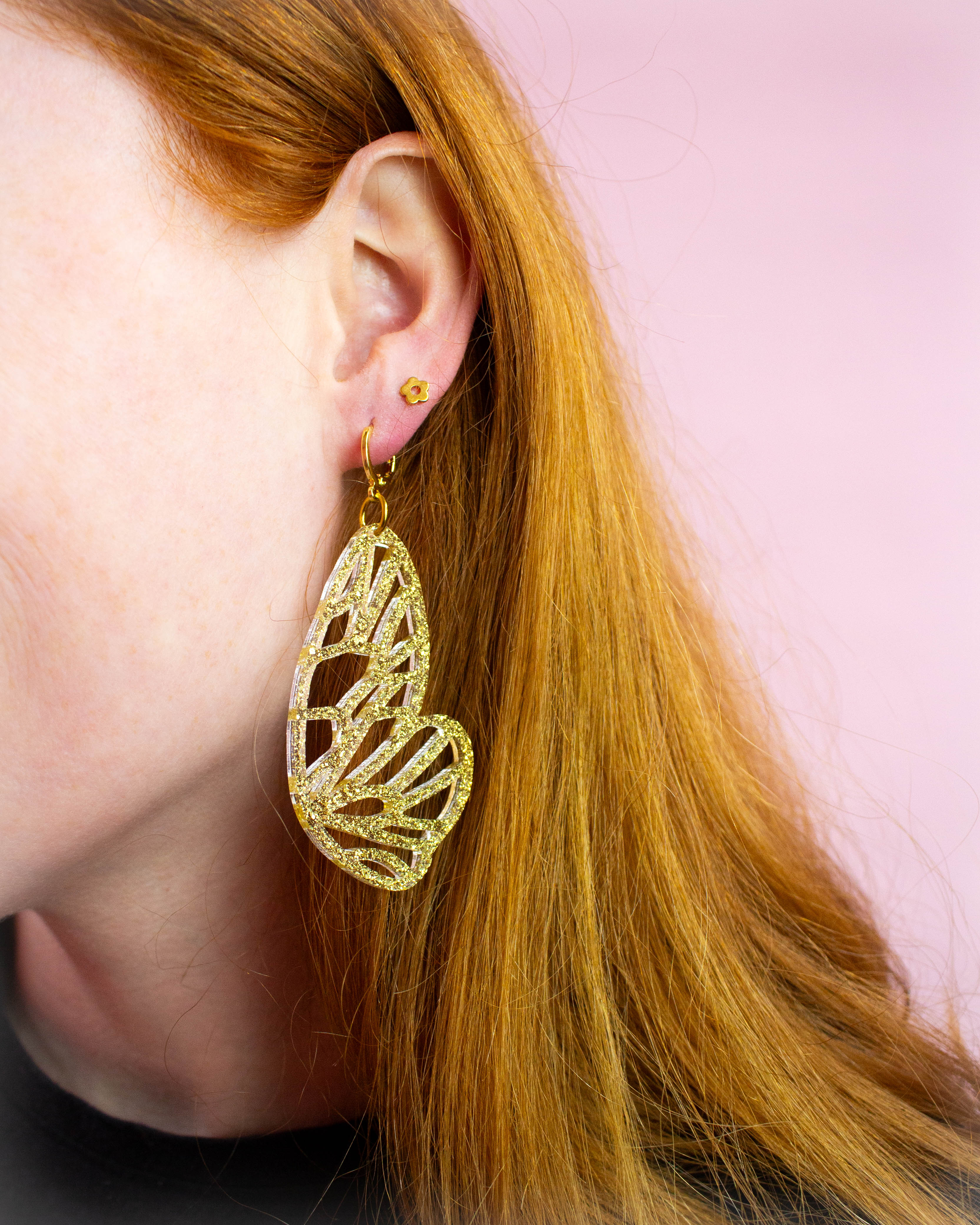 Butterfly Wing Acrylic Statement Earrings