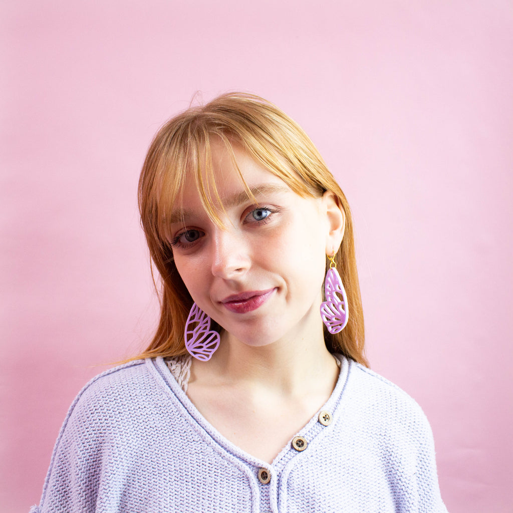 Butterfly Wing Acrylic Statement Earrings