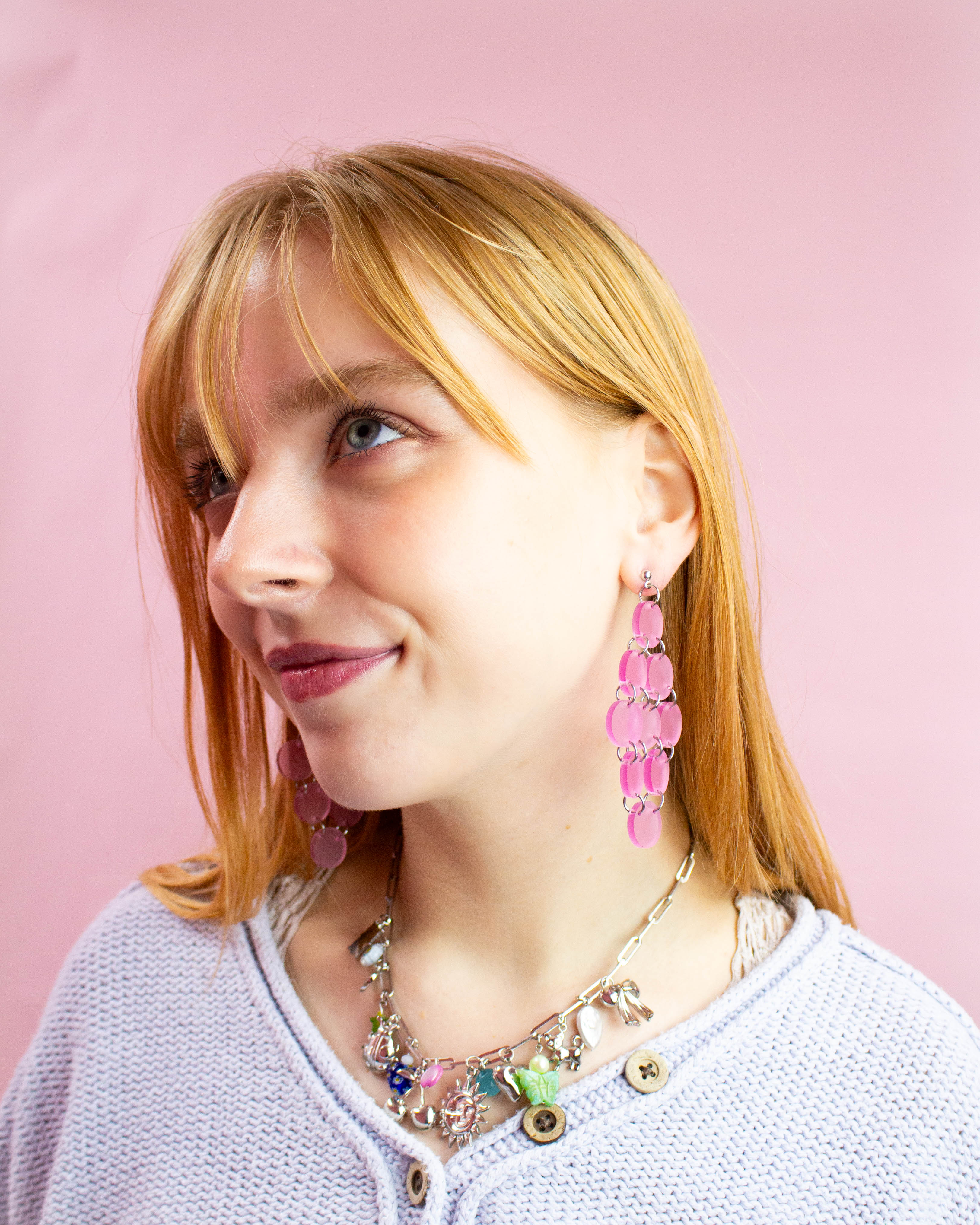 Dancing Medallion Statement Acrylic Earrings