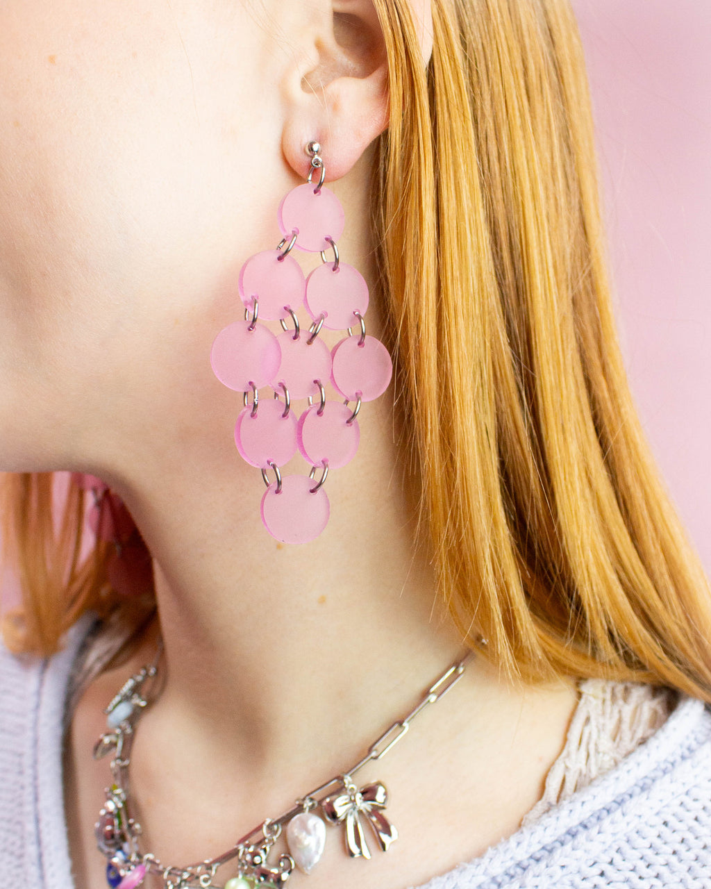 Dancing Medallion Statement Acrylic Earrings