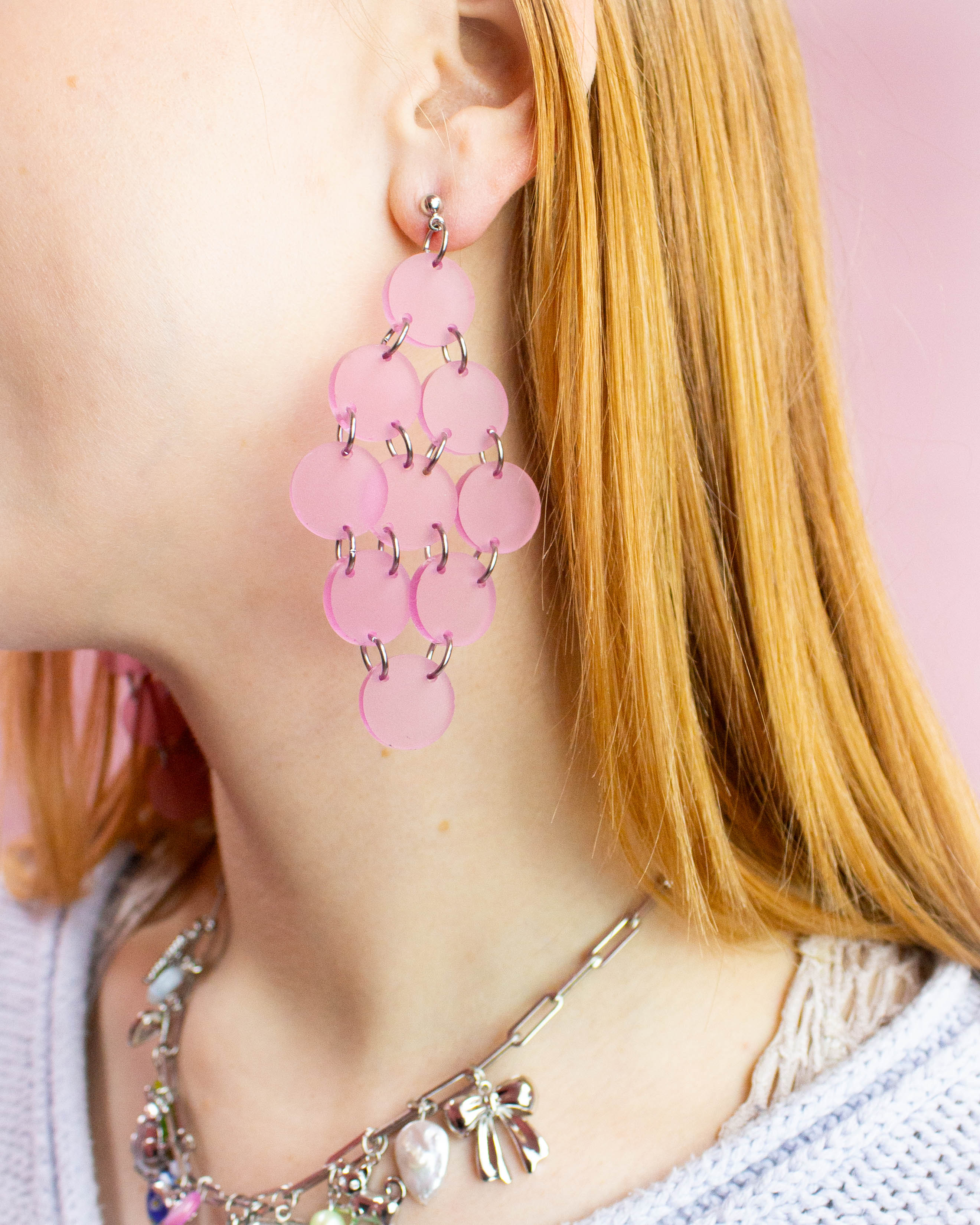 Dancing Medallion Statement Acrylic Earrings