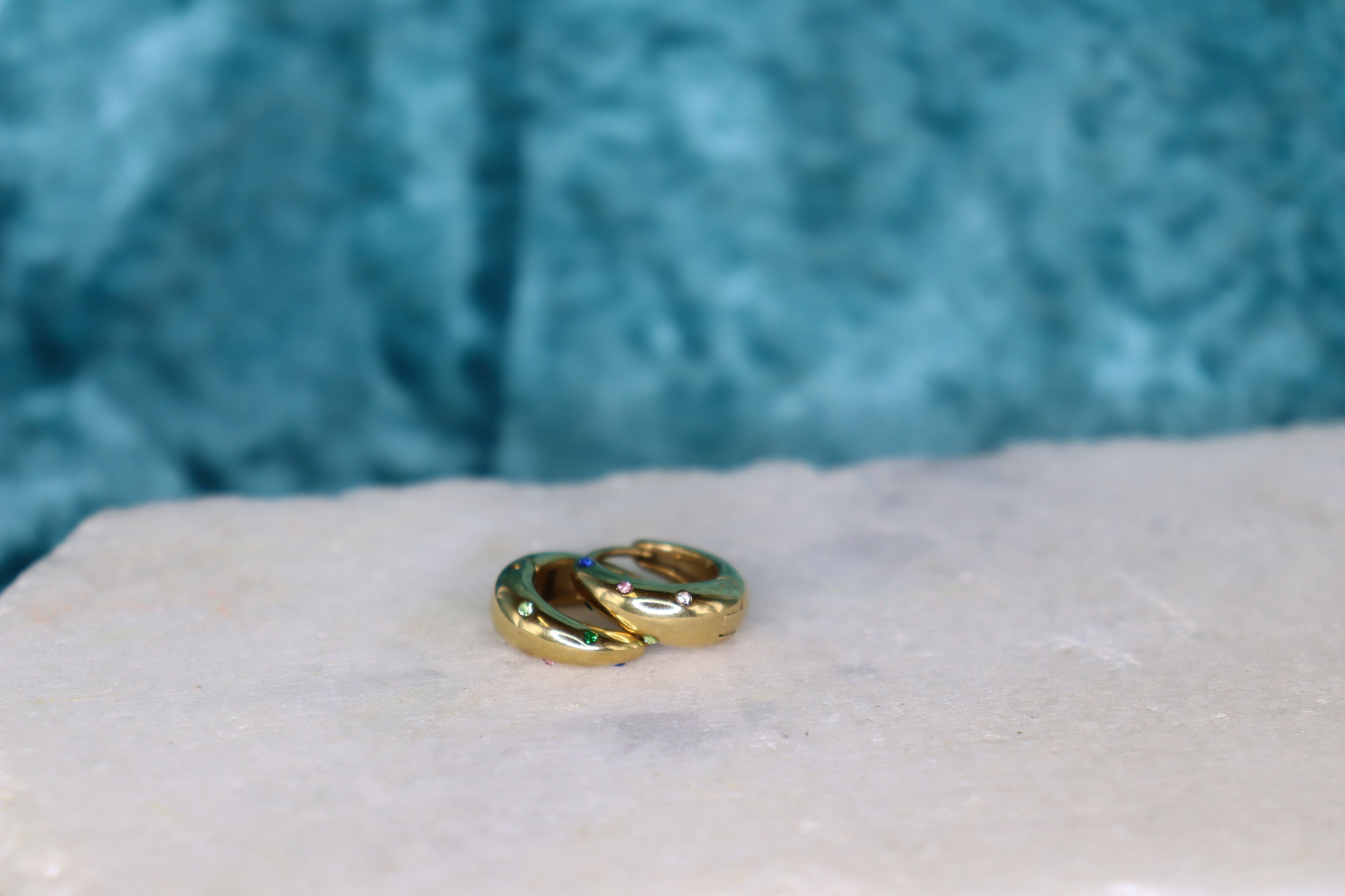 Feeling Bejewled-Colorful Titanium Hoops