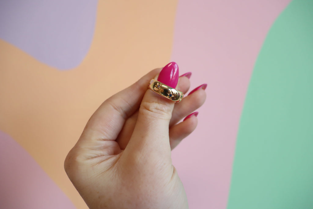 Shooting Stars Titanium Ring