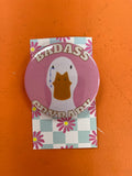 Badass Crybaby pin-back button