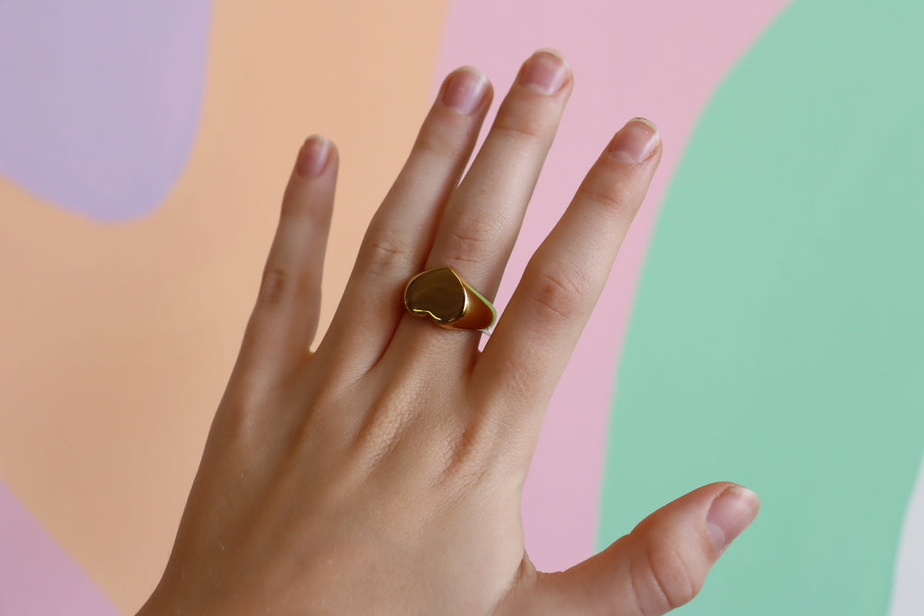 Chunky Heart Titanium Ring