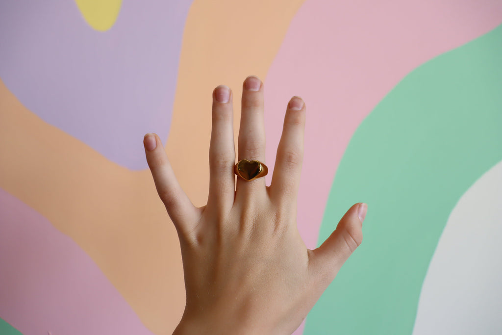 Chunky Heart Titanium Ring