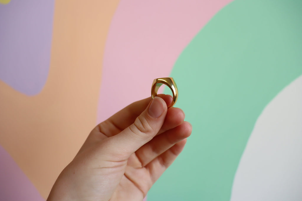 Chunky Heart Titanium Ring