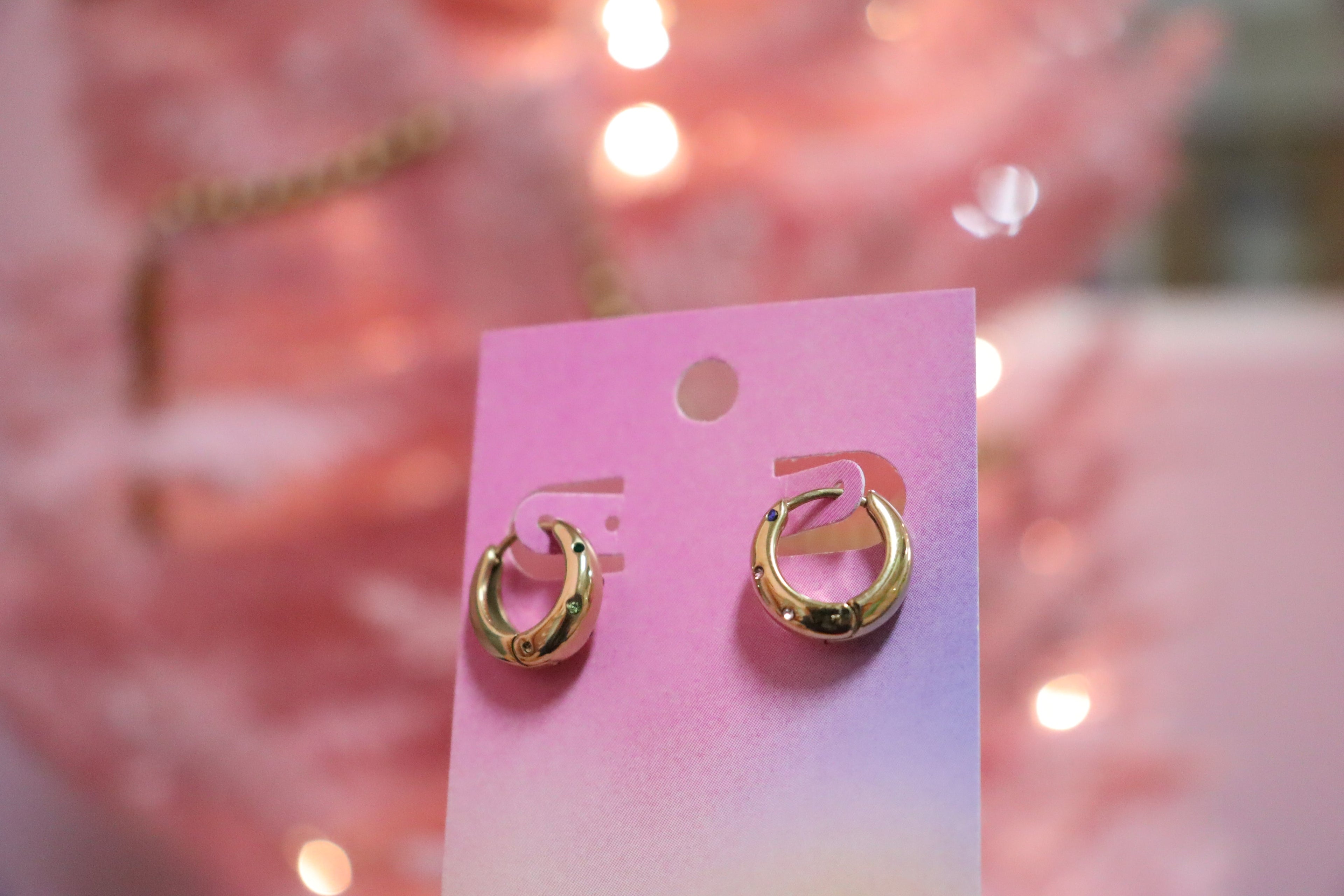 Feeling Bejewled-Colorful Titanium Hoops