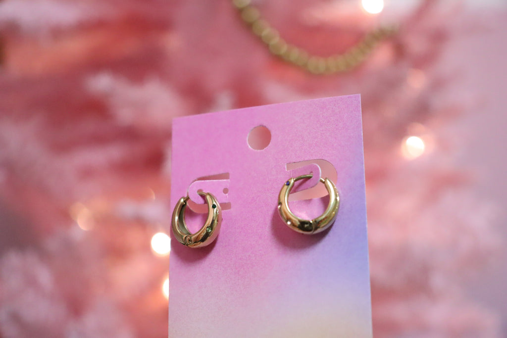 Feeling Bejewled-Colorful Titanium Hoops
