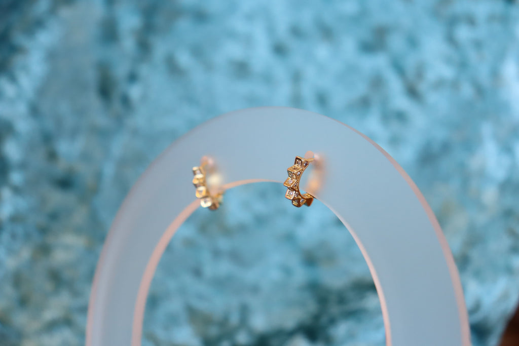 Sparkly Sun Ray Hoop Earrings