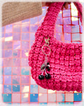 Black Cherry Beaded Bag Charm