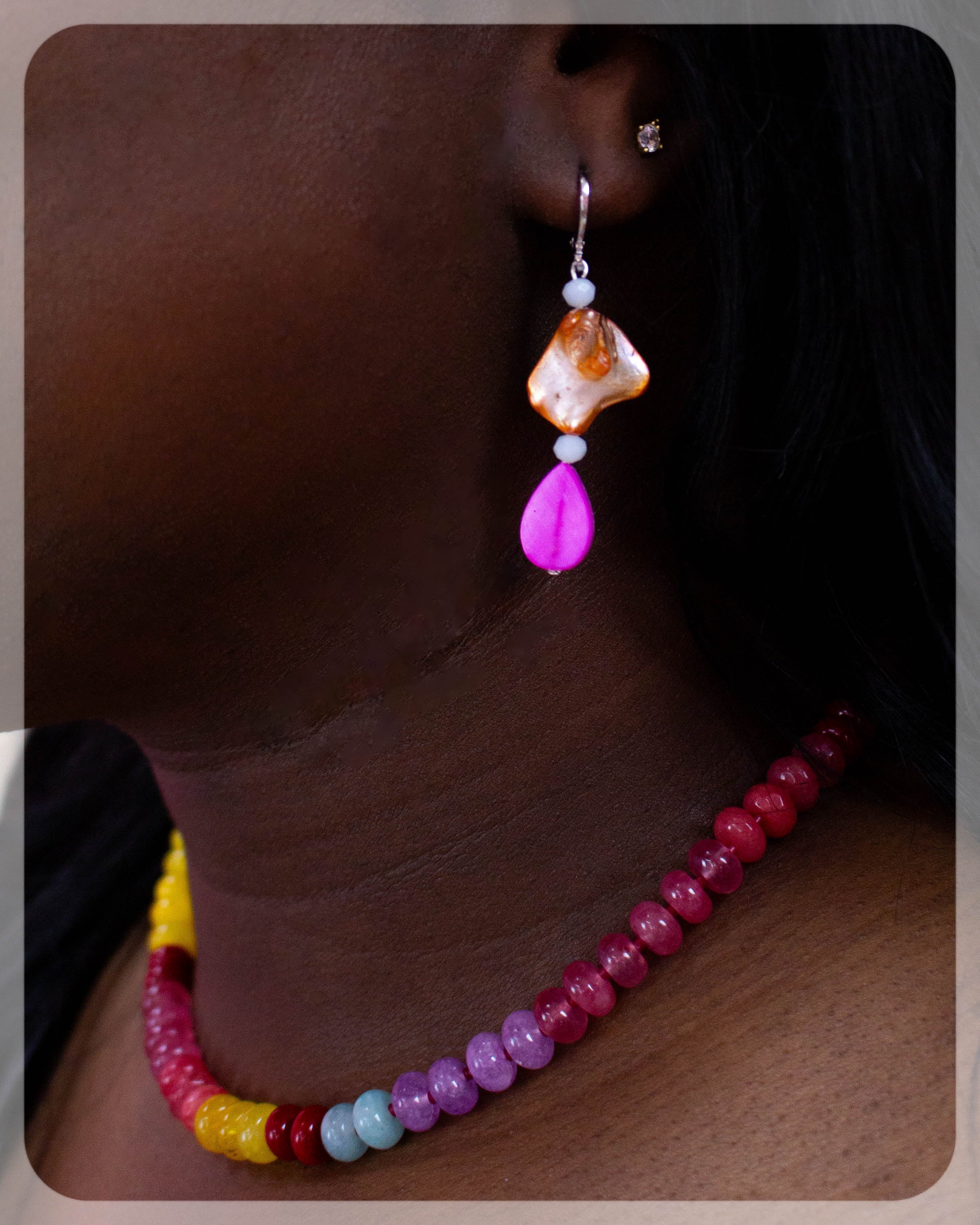 Warm Beach Sunset Beaded Choker