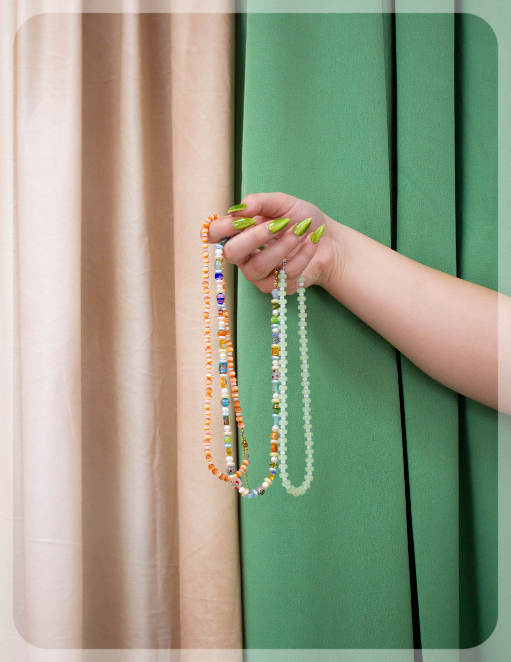 Floral Sea Glass Beaded Necklace