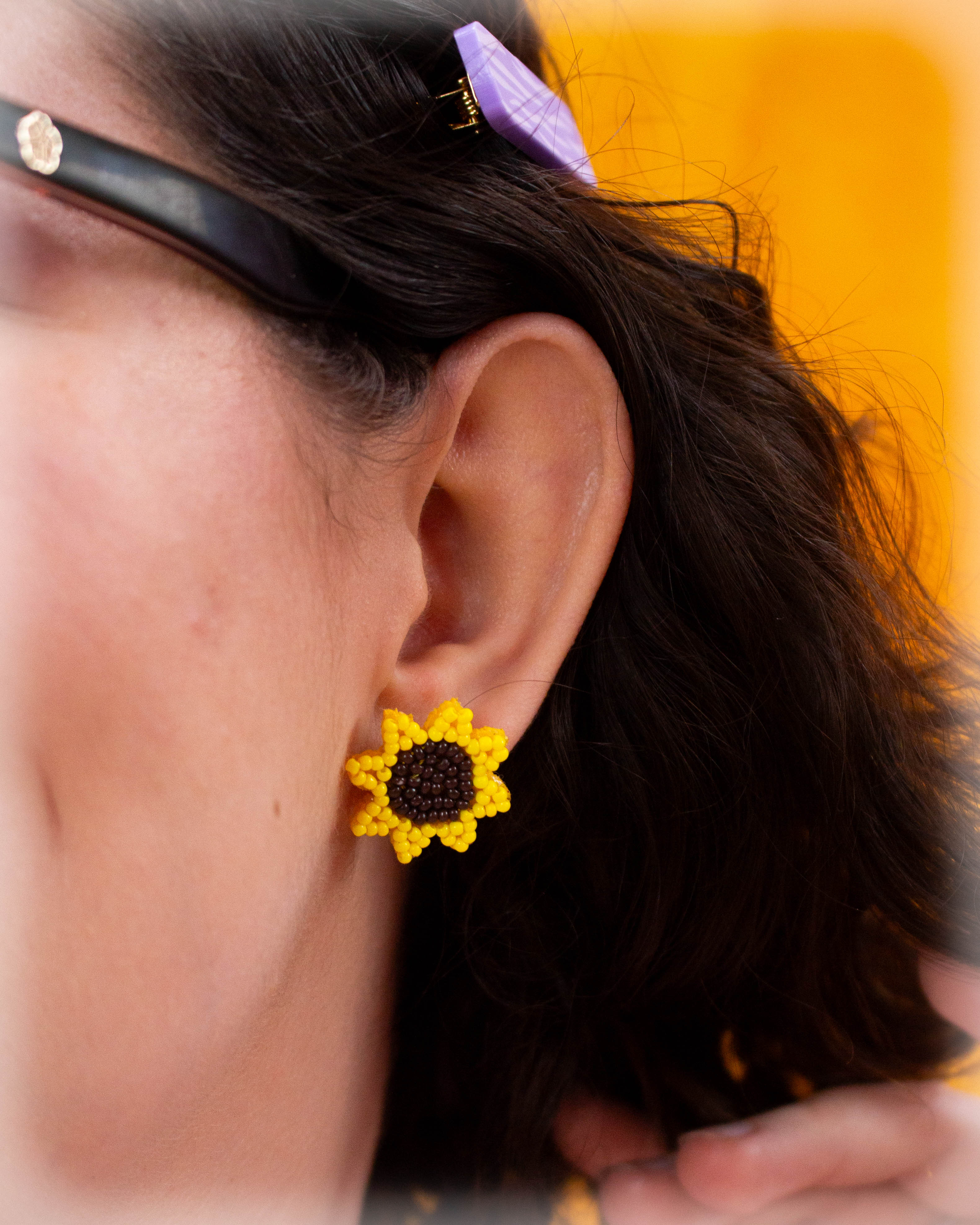Hidden Disabilities Beaded Sunflower Earrings