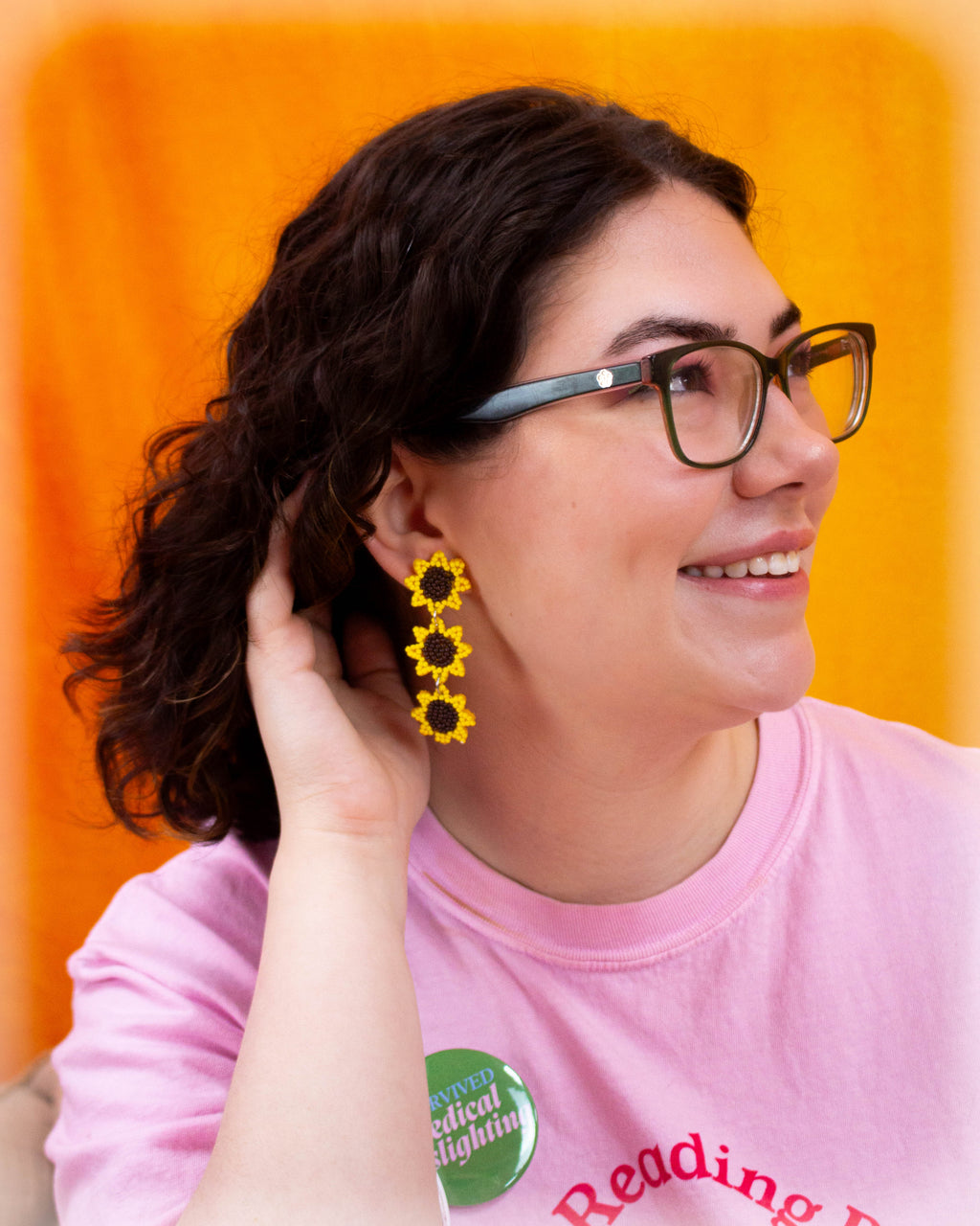 Hidden Disabilities Beaded Sunflower Earrings