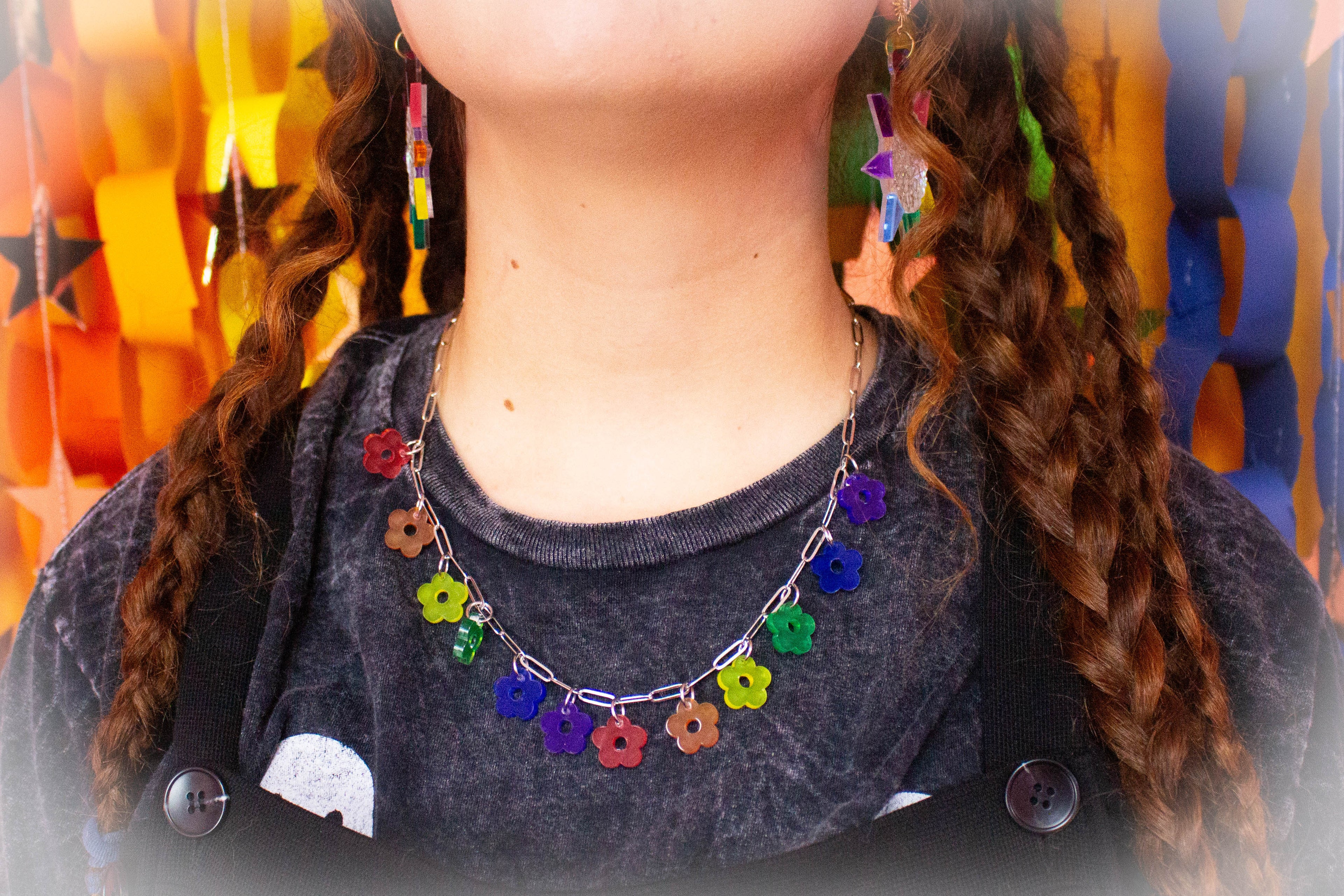 Sunshine Rainbow Rays Statement Earrings