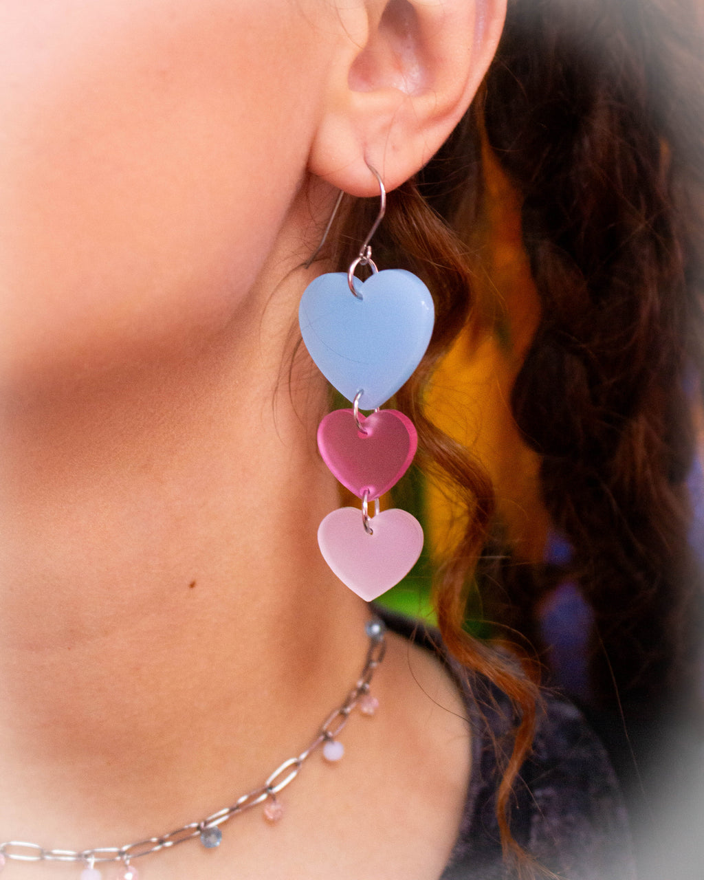 I'll Love You Forever-Trio Heart Earrings