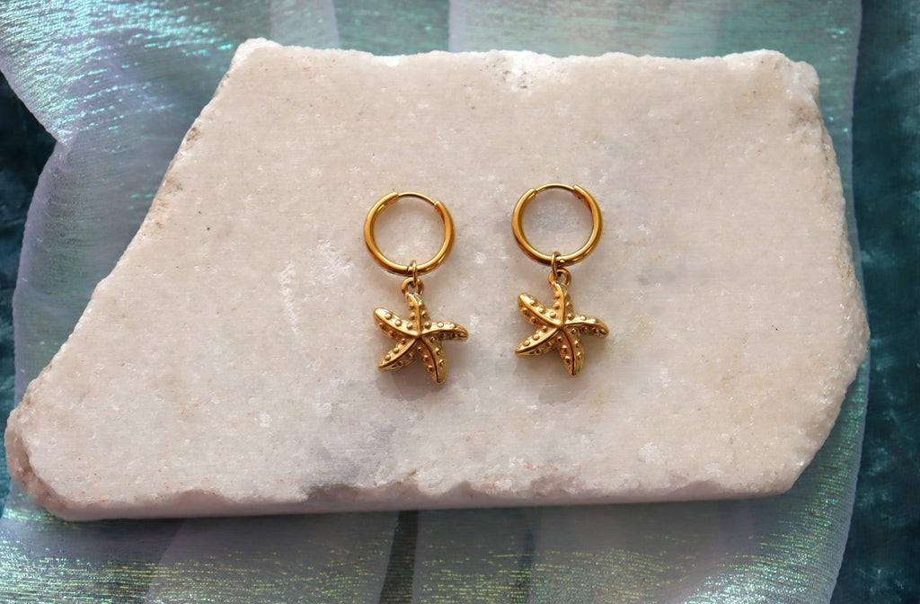 Mermaid Titanium Charm Earrings